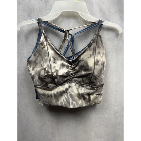 Gymshark Womens Elevate Longline Light Support Sports Bra JM3 Blue/Brown (lot 2) - Picture 4 of 6